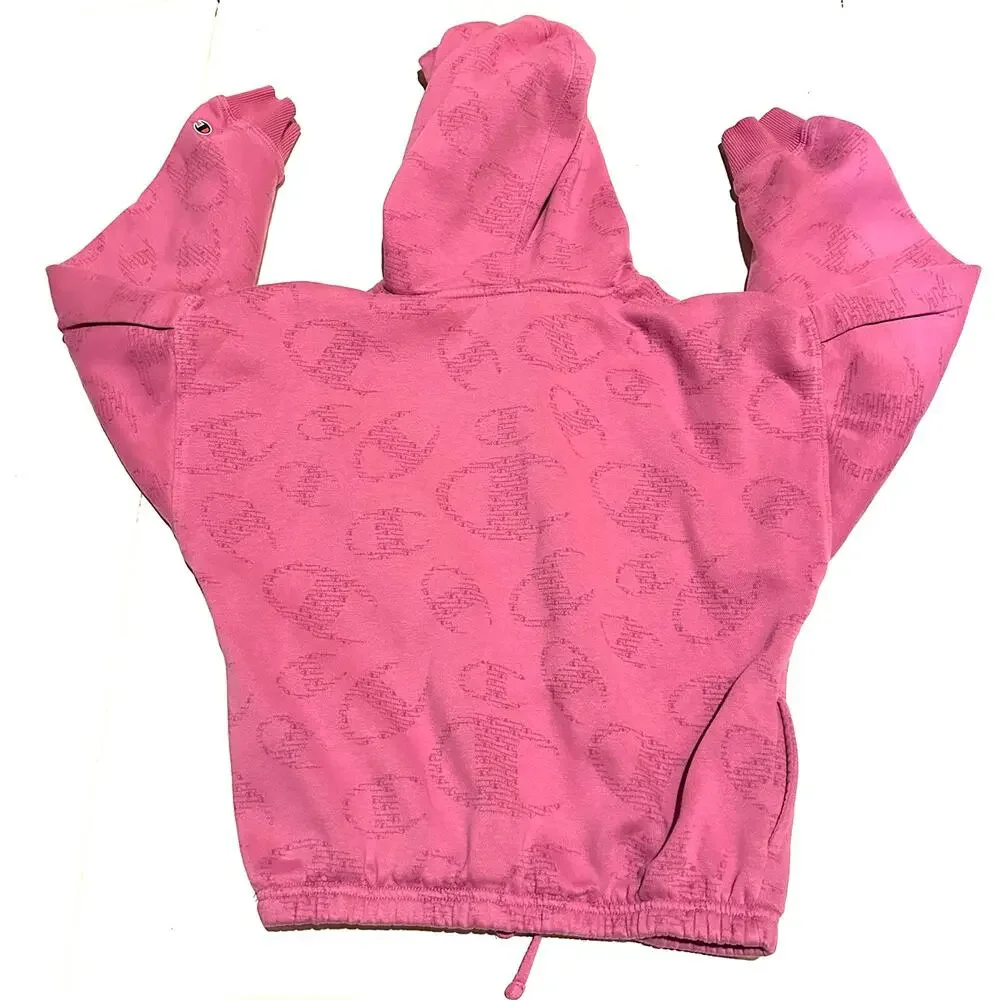 Champion Kids Matching Hoodie & Jogger Sweat Set Pink Logo Print Girls M (10)